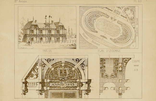 Vélodrome de Pau (Basses-Pyrénées). Architecte M. Cargill
