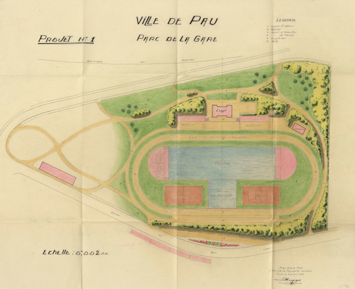 L’image représente le plan d’aménagement d’un terrain de sports à Nolivos