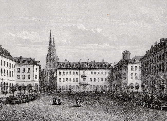 Vue de la Place Gramont au milieu du 19e siècle