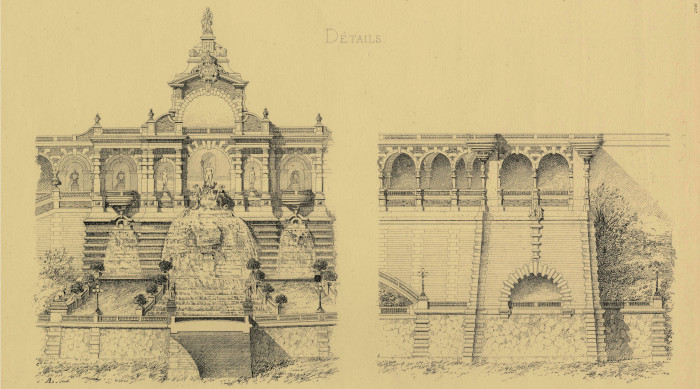 L’image représente un détail du projet d’escalier et de promenoir public