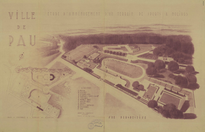 L’image représente le plan de l’étude d’aménagement d’un terrain de sports à Nolivos